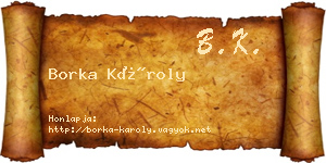 Borka Károly névjegykártya