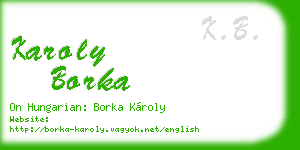karoly borka business card